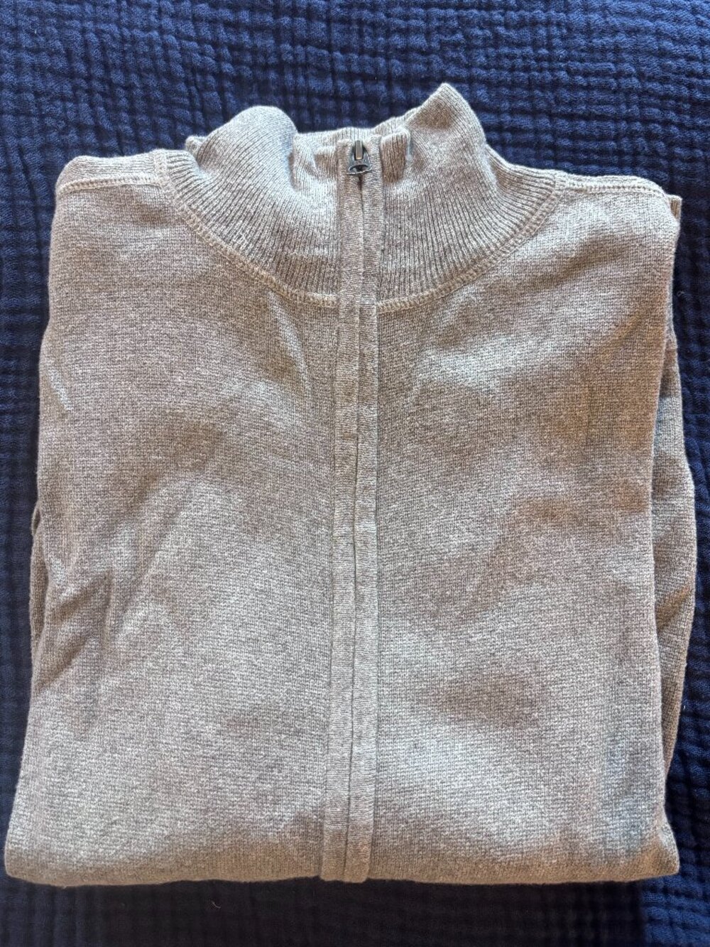 J. Crew Full Zip Sweater Mens Cotton Cashmere Blend Knit Size Large